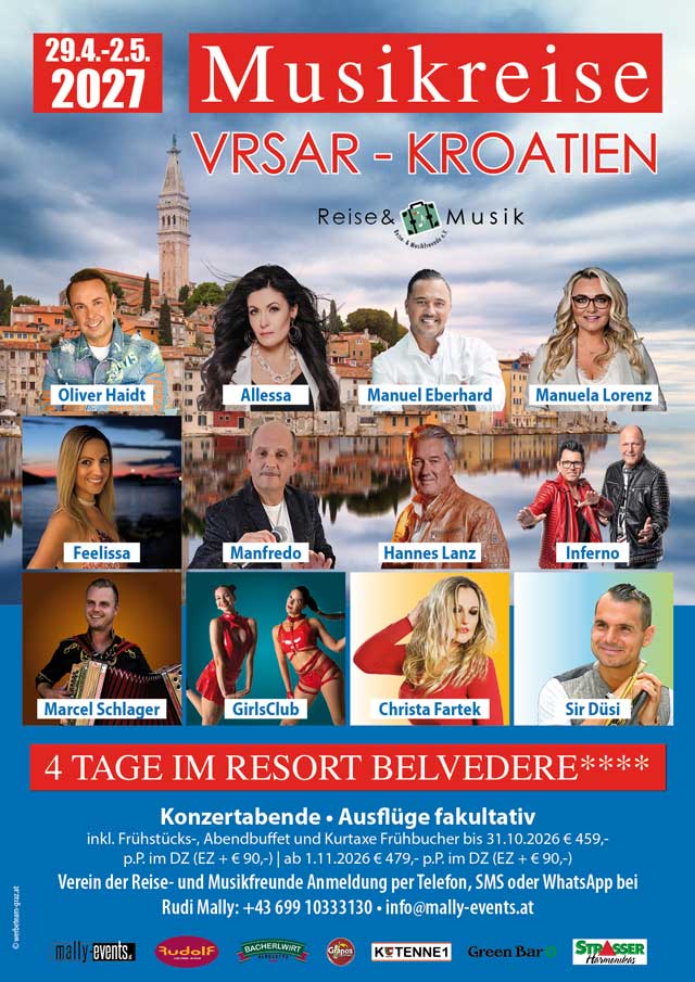 Rudi Mally Musikreise Vrsar 2027