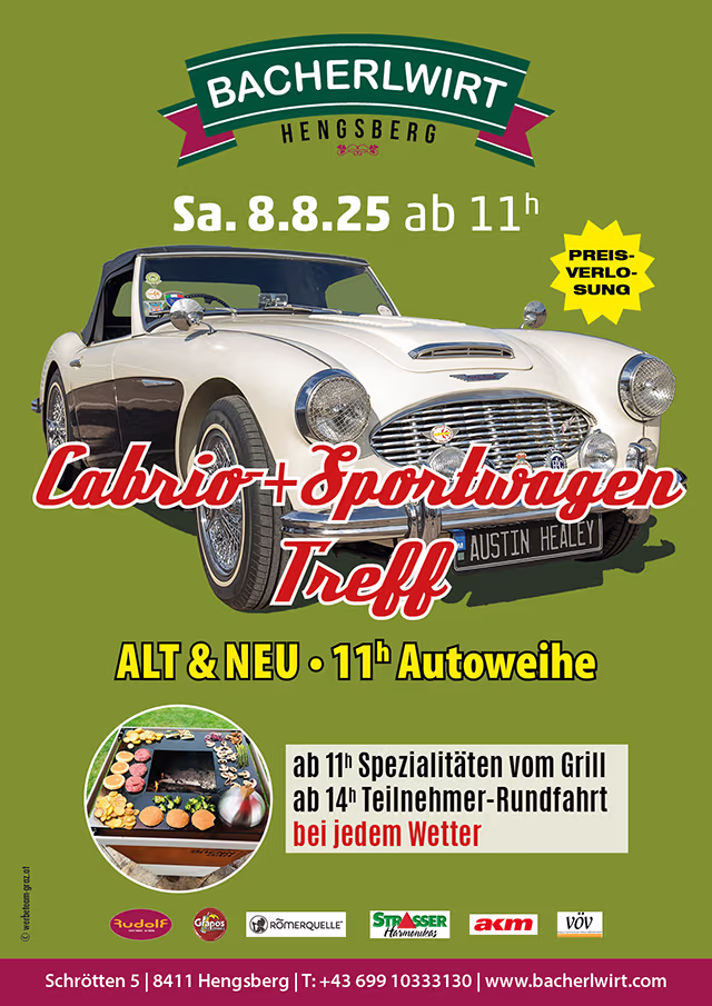 Cabrio-Sportwagen-Treff im Bacherlwirt Hengsberg