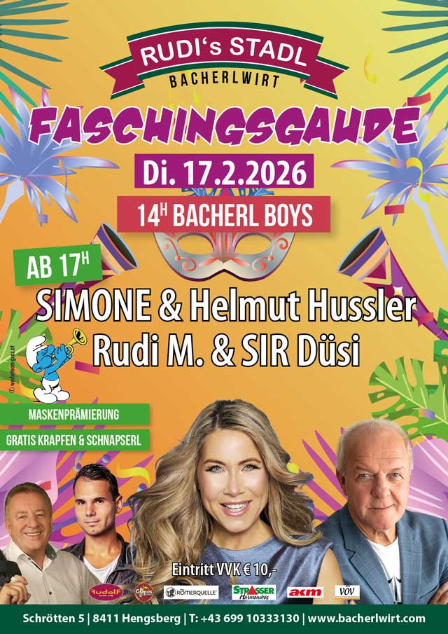 Faschingsgaude im Bacherlwirt Hengsberg