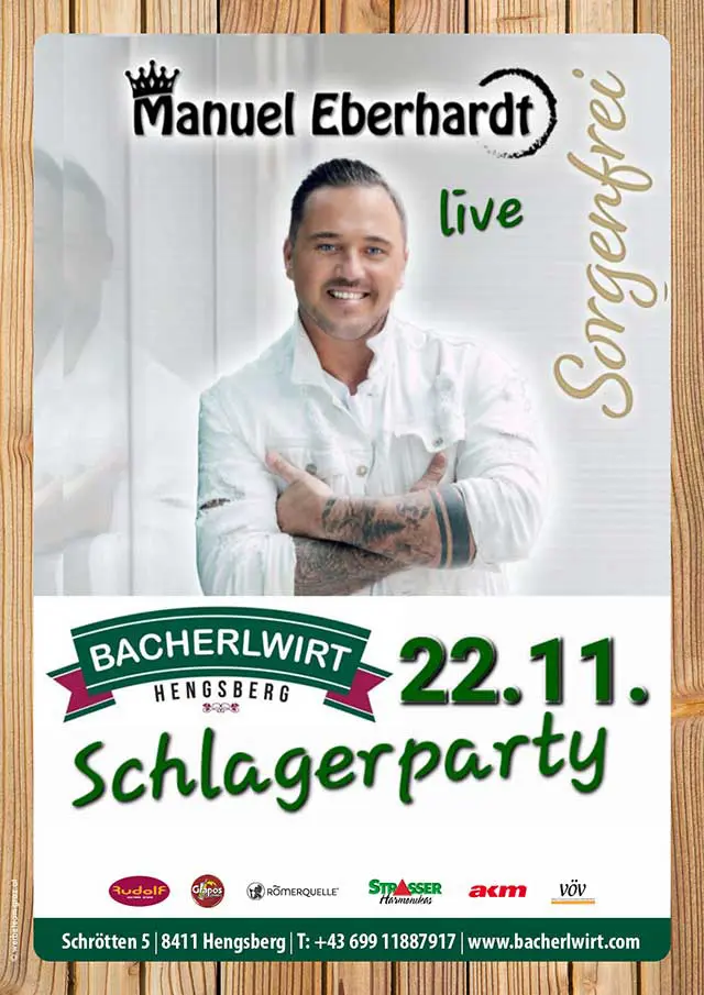 Schlagerparty mit Manuel Eberhardt im Bacherlwirt Hengsberg