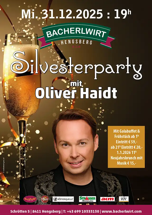 Silvester 2025 im Bacherlwirt Hengsberg