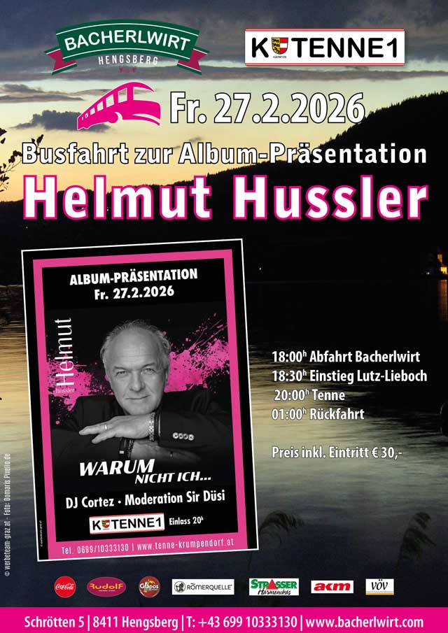 Busfahrt zur Helmut Hussler Albumpräsentation in die Tenne Krumpendorf