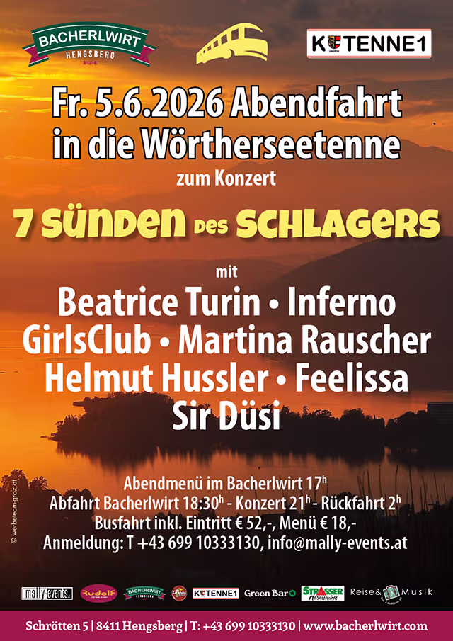 Sieben Sünden des Schlagers in der Tenne am Wörthersee